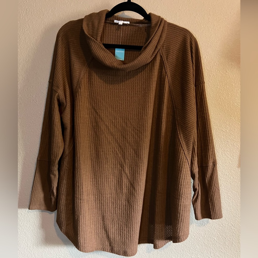 NWT Mock turtle neck Maurices brown knit tunic
